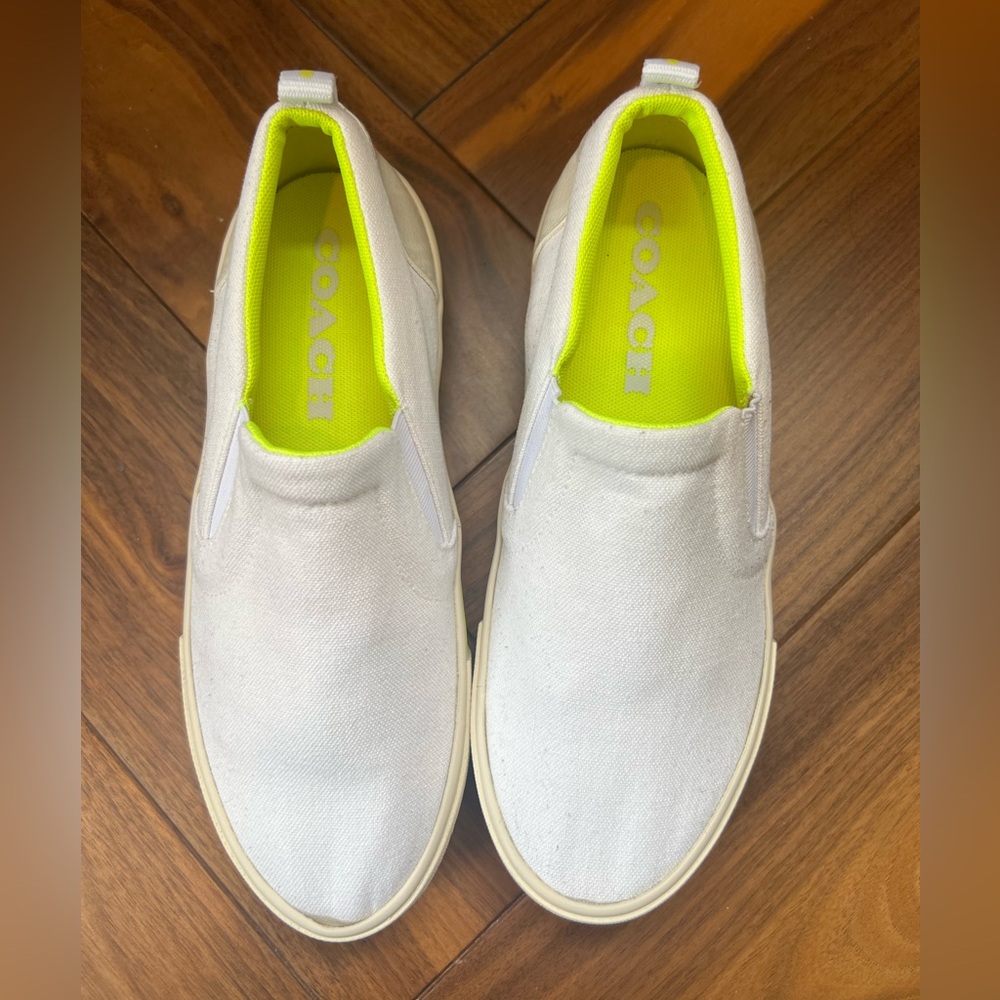 Coach Women’s Canvas Slip-On Loafers with Neon Interior